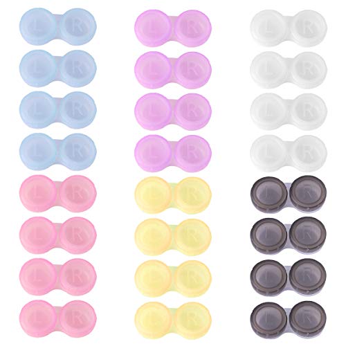 Teemico 60 Pcs Colorful Contact Lens Case Bulk Eye Lense Box Holder Container...
