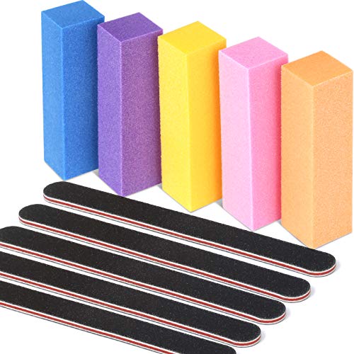 10pcs Nail Files And Buffers, Teenitor Professional Manicure Tool 5pcs 100/18...