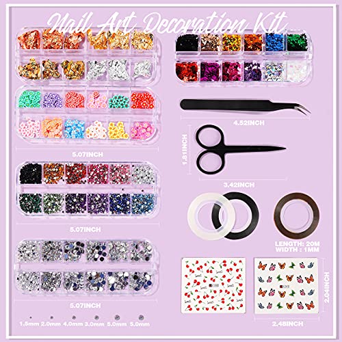 50 Sheets Nail Art Stickers, Teenitor Nail Art Decoration Kit with Nail Decal...