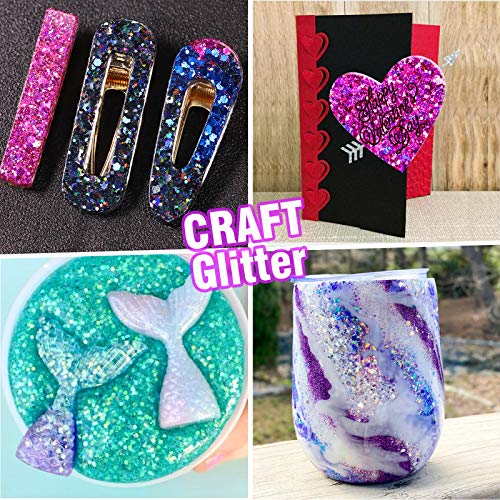 Festival Chunky and Fine Glitter Mix, Teenitor 32 Colors Chunky Sequins & Fin...