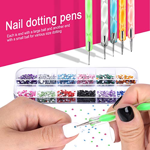 Nail Art Brush, Teenitor 3D Nail Art Decorations Kit with Nail Pen Designer D...