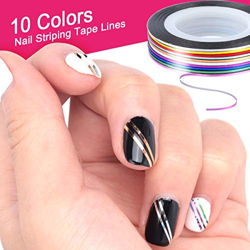 Nail Art Brush, Teenitor 3D Nail Art Decorations Kit with Nail Pen Designer D...