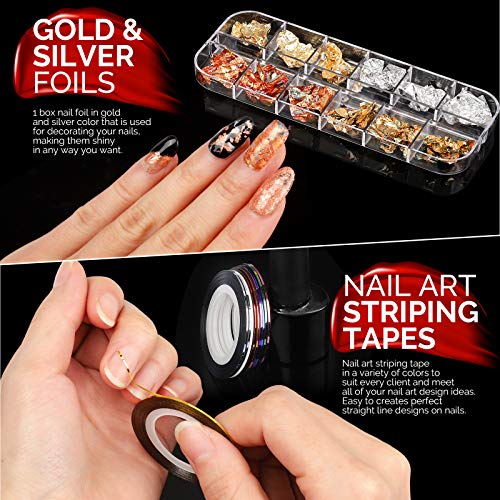 Nail Art Brushes Kit, Teenitor Nail Art Tool with Nail Dotting Tools, 3D Butt...