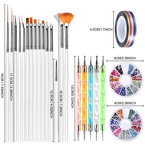 Nail Art Brushes, Teenitor 3D Nail Art Paiting Polish Design Kit with 15 Nail...