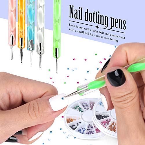 Nail Art Brushes, Teenitor 3D Nail Art Paiting Polish Design Kit with 15 Nail...