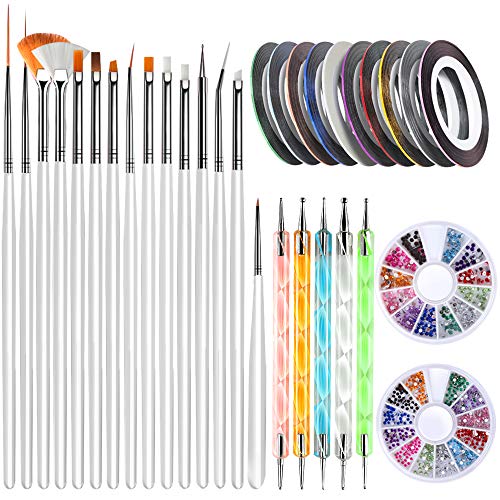 Nail Art Brushes, Teenitor 3D Nail Art Paiting Polish Design Kit with 15 Nail...