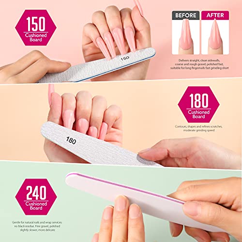 Nail File Buffer, Teenitor Gel nail file Set Professional Nail Buffer File Bl...