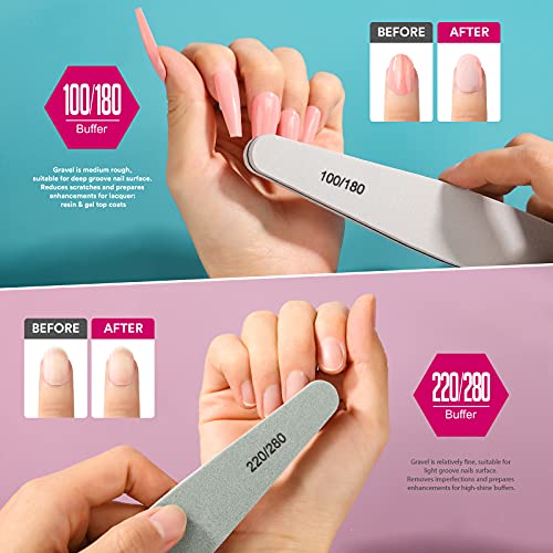 Nail File Buffer, Teenitor Gel nail file Set Professional Nail Buffer File Bl...