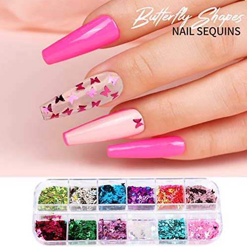 Nail Foil Stickers, 8 Sheets Butterfly Nail Art Stickers, Teenitor Nail Art D...