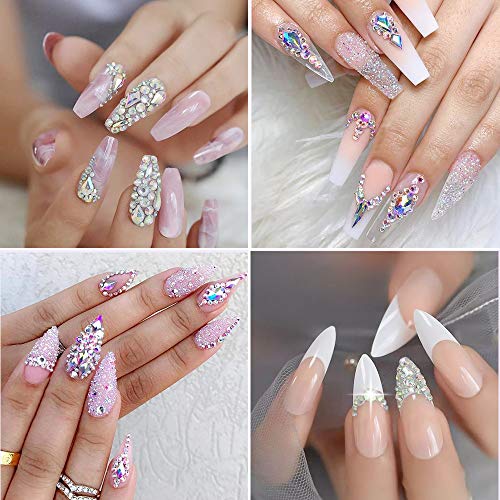 Rhinestones for Nails, Teenitor 1440pcs 6 Sizes Rhinestones Crystals and 120p...