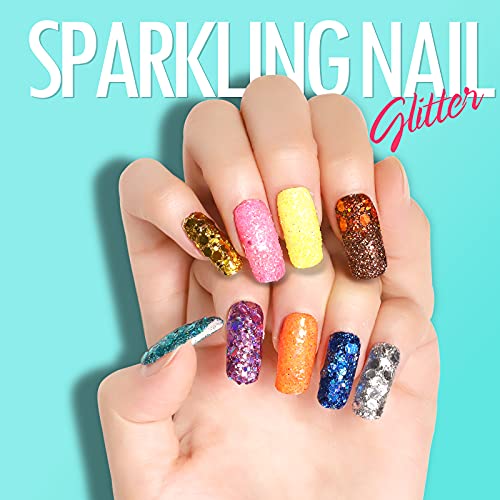 Teenitor Glitter, Fine Glitters and Holographic Chunky Glitters,Glitter for N...