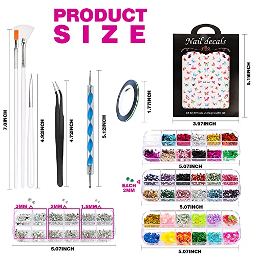 Teenitor Nail Brushes for Nail Art Kit, Nail Dotting Tools, Self-Adhesive Nai...