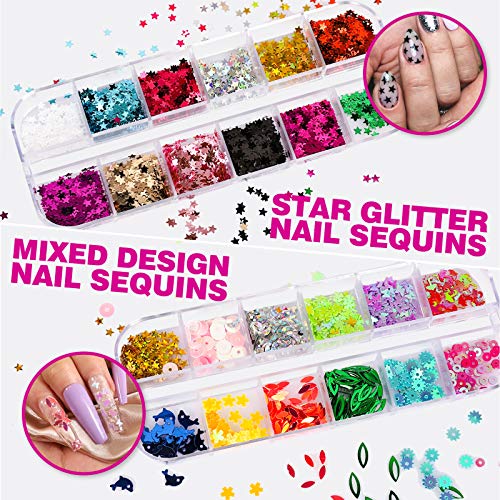 Teenitor Nail Brushes for Nail Art Kit, Nail Dotting Tools, Self-Adhesive Nai...