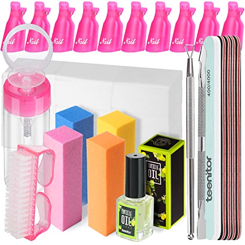 Teenitor Nail Polish Gel Remover Tools Kit with Nail Polish Remover Bottle Na...