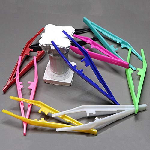 20 Pcs Plastic Bead Tweezers Disposable Craft Tweezers for Home Classroom Sch...