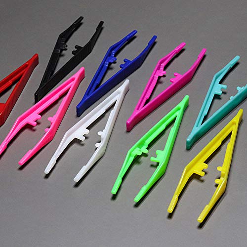 20 Pcs Plastic Bead Tweezers Disposable Craft Tweezers for Home Classroom Sch...