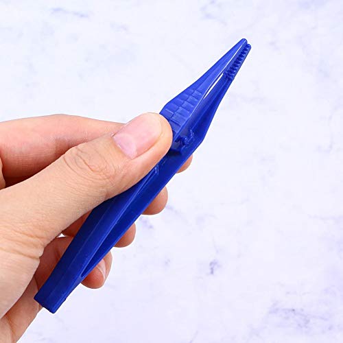 20 Pcs Plastic Bead Tweezers Disposable Craft Tweezers for Home Classroom Sch...
