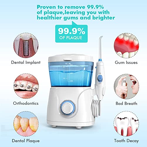Dental Water Flosser for Teeth, 10 Mode & 7 Multifunction Jet Tips Oral Irrig...