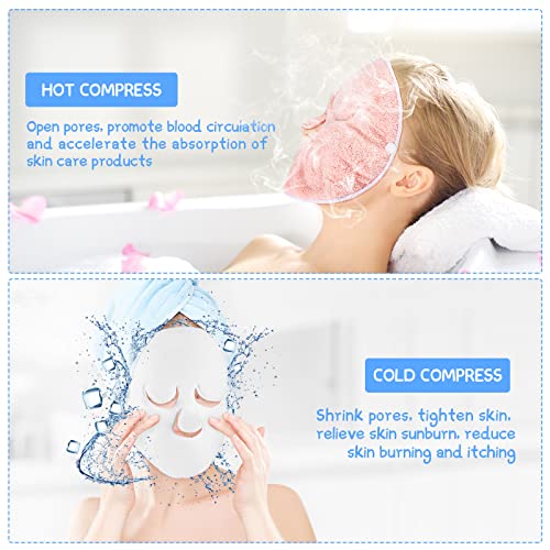 3 Pieces Reusable Face Towel Mask Anti Aging Facial Steamer Towel Moisturizin...
