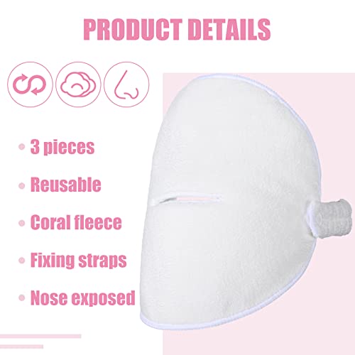 3 Pieces Reusable Face Towel Mask Cold Hot Compress Facial Steamer Towel Mask...