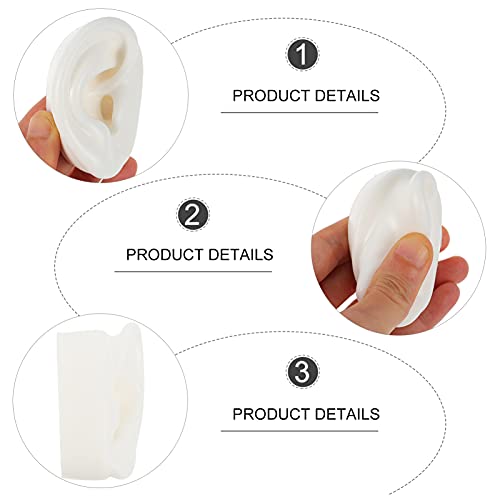 TEHAUX 1 Pair Silicone Ear Model Soft- Flexible Earmold Ear Displays for Acup...