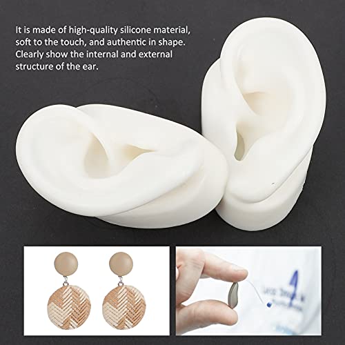TEHAUX 1 Pair Silicone Ear Model Soft- Flexible Earmold Ear Displays for Acup...