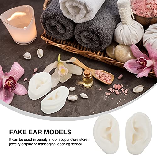 TEHAUX 1 Pair Silicone Ear Model Soft- Flexible Earmold Ear Displays for Acup...