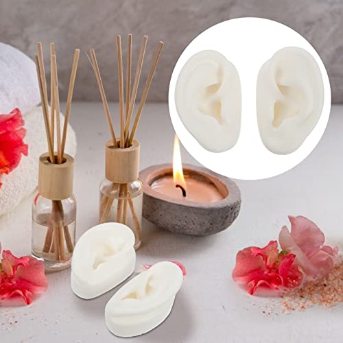 TEHAUX 1 Pair Silicone Ear Model Soft- Flexible Earmold Ear Displays for Acup...