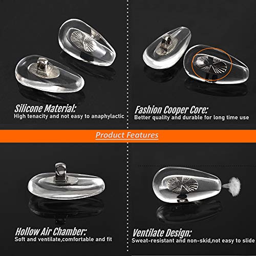 Eyeglass Nose Pads, TEKPREM Eyeglasses Repair Kit with 5 Pairs of Air Chamber...