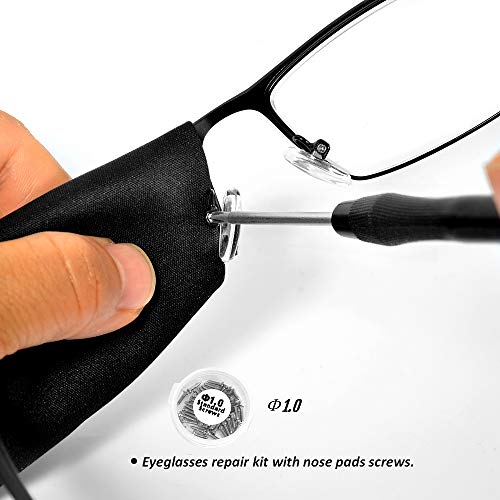 Eyeglass Nose Pads, TEKPREM Eyeglasses Repair Kit with 5 Pairs of Air Chamber...