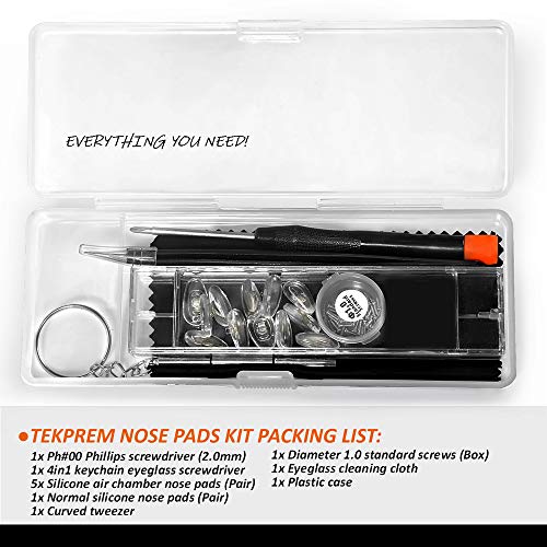Eyeglass Nose Pads, TEKPREM Eyeglasses Repair Kit with 5 Pairs of Air Chamber...