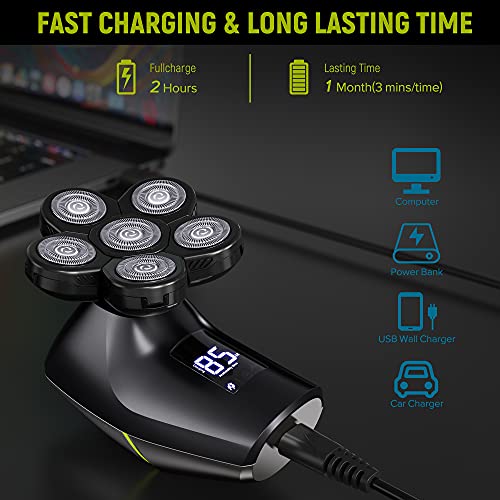 Head Shavers for Bald Men, Upgraded 5-in-1 Electric Razor for Men, IPX7-Water...