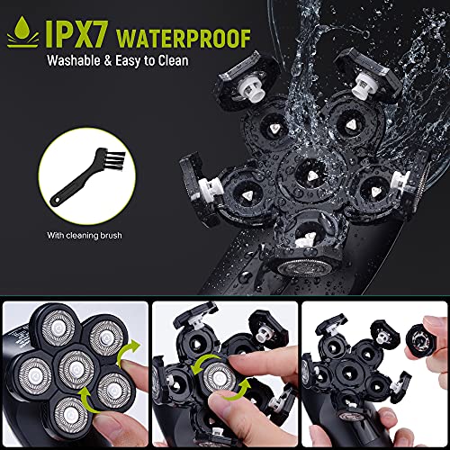 Head Shavers for Bald Men, Upgraded 5-in-1 Electric Razor for Men, IPX7-Water...