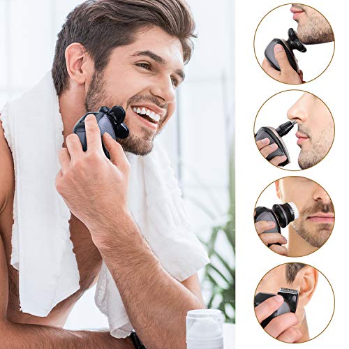 Telfun 5-in-1 Electric Razor for Men, Wet&Dry Rechargeable Mens Rotary Shaver...