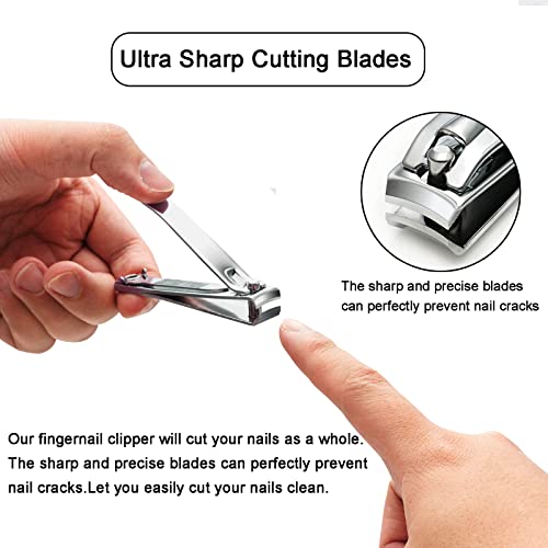 Nail Clippers,2PCS Stainless Steel Nail Clipper Set,Professional Fingernail &...
