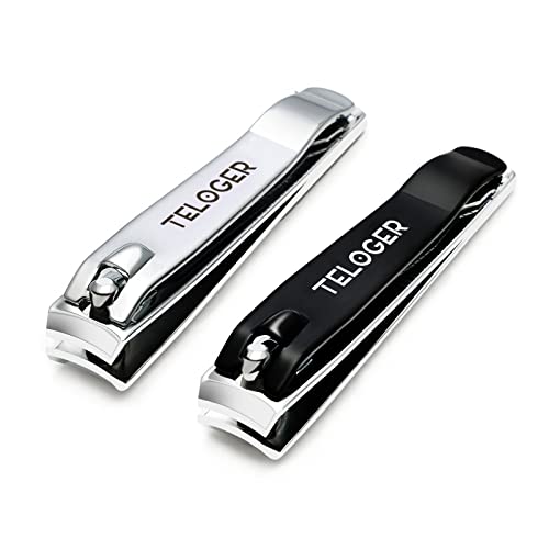 Nail Clippers,2PCS Stainless Steel Nail Clipper Set,Professional Fingernail &...