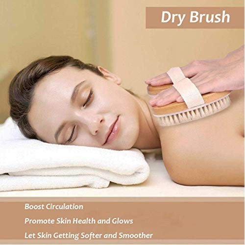 Dry Body Brush,Gentle Exfoliation,Remove Cellulite,Lymphatic Drainage,Slong B...