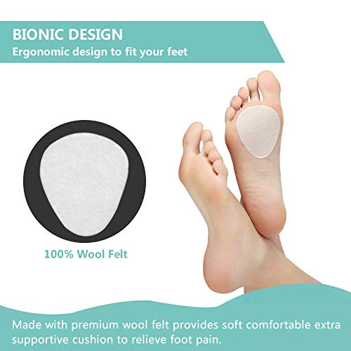 12-Pack Metatarsal Foot Pads for Pain Relief - 1/4” Thick, Ball of Foot Cushi...