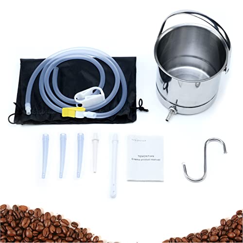 TEMONTIAN Coffee Enema Bucket Kit, Stainless Steel Bucket, Home Colonic Kit，...