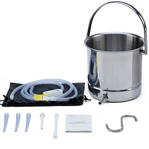TEMONTIAN Coffee Enema Bucket Kit, Stainless Steel Bucket, Home Colonic Kit，...