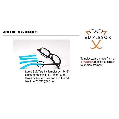Anti-Slip Soft Eyeglass Temple Tip Sleeves Comfort for Men, Women & Kids - Bl...