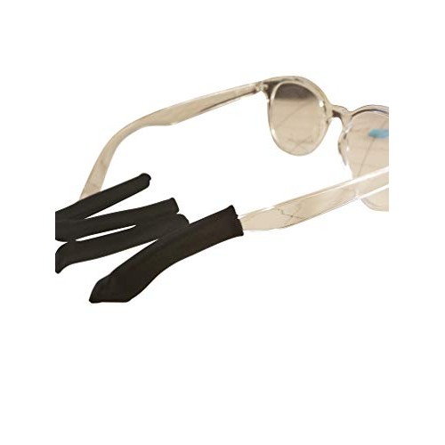 Anti-Slip Soft Eyeglass Temple Tip Sleeves Comfort for Men, Women & Kids - Bl...