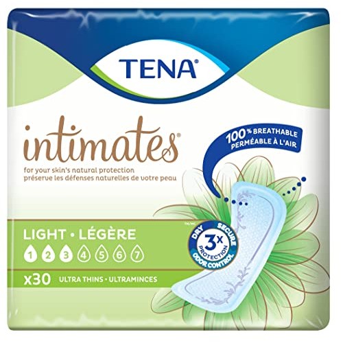 Tena Incontinence Ultra Thin Pads for Women, Light, Regular, 30 Count