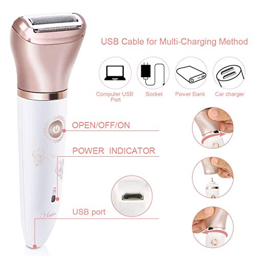 Electric Razor for Women, Tencoz Hair Removal for Women 2 in 1 Wet & Dry Rech...