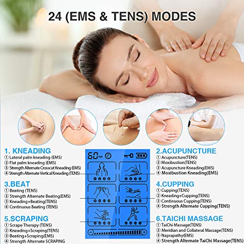 TENKER TENS EMS Unit Muscle Stimulator, 24 Modes TENS Machine for Pain Relief...