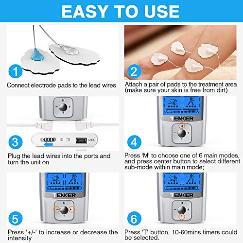 TENKER TENS EMS Unit Muscle Stimulator, 24 Modes TENS Machine for Pain Relief...