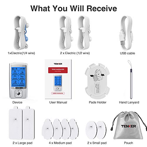 TENKER TENS EMS Unit Muscle Stimulator, 24 Modes TENS Machine for Pain Relief...