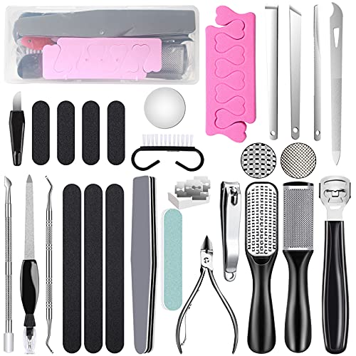 Pedicure Kit,27 in 1 Stainless Steel Professional Pedicure Tools Set Foot Cal...