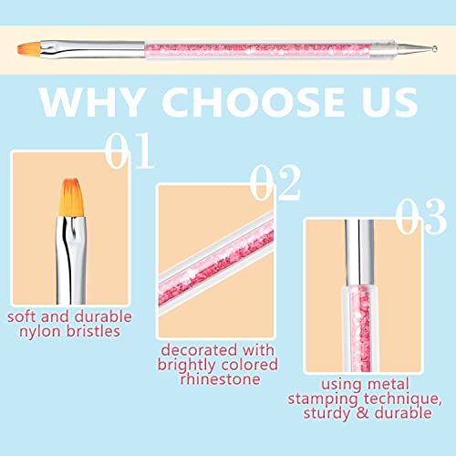 Double-Ended Nail Art Brushes, TEOYALL 5 PCS Nail Design Tools Kit Including ...
