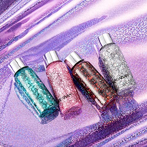 Holographic Body Glitter, TEOYALL Long Lasting Glitter Shimmer Chunky Sequins...